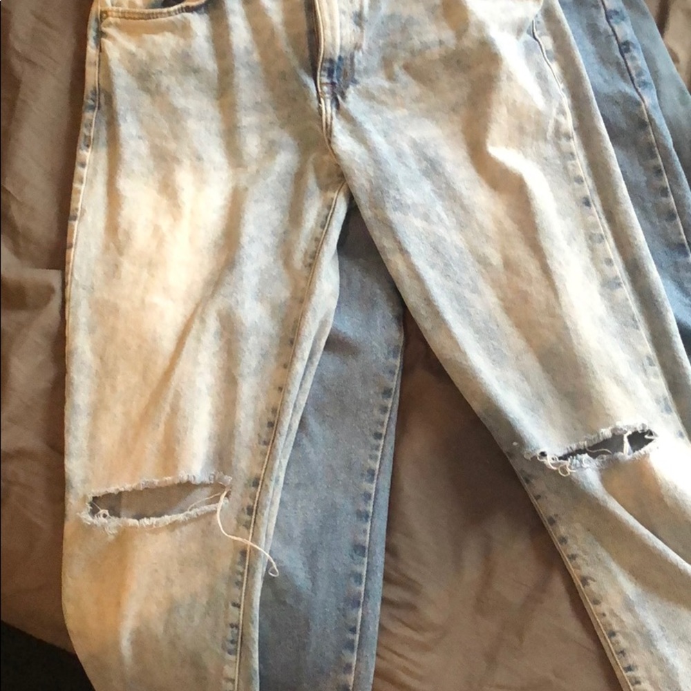 forever 21 acid wash mom jeans